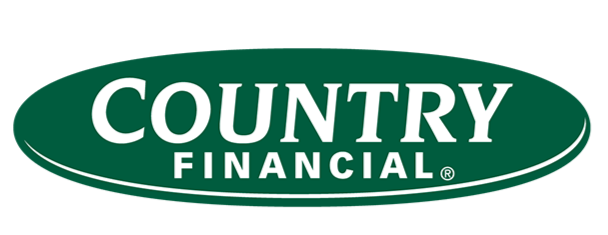 Country Financial logo with green oval background and white text.