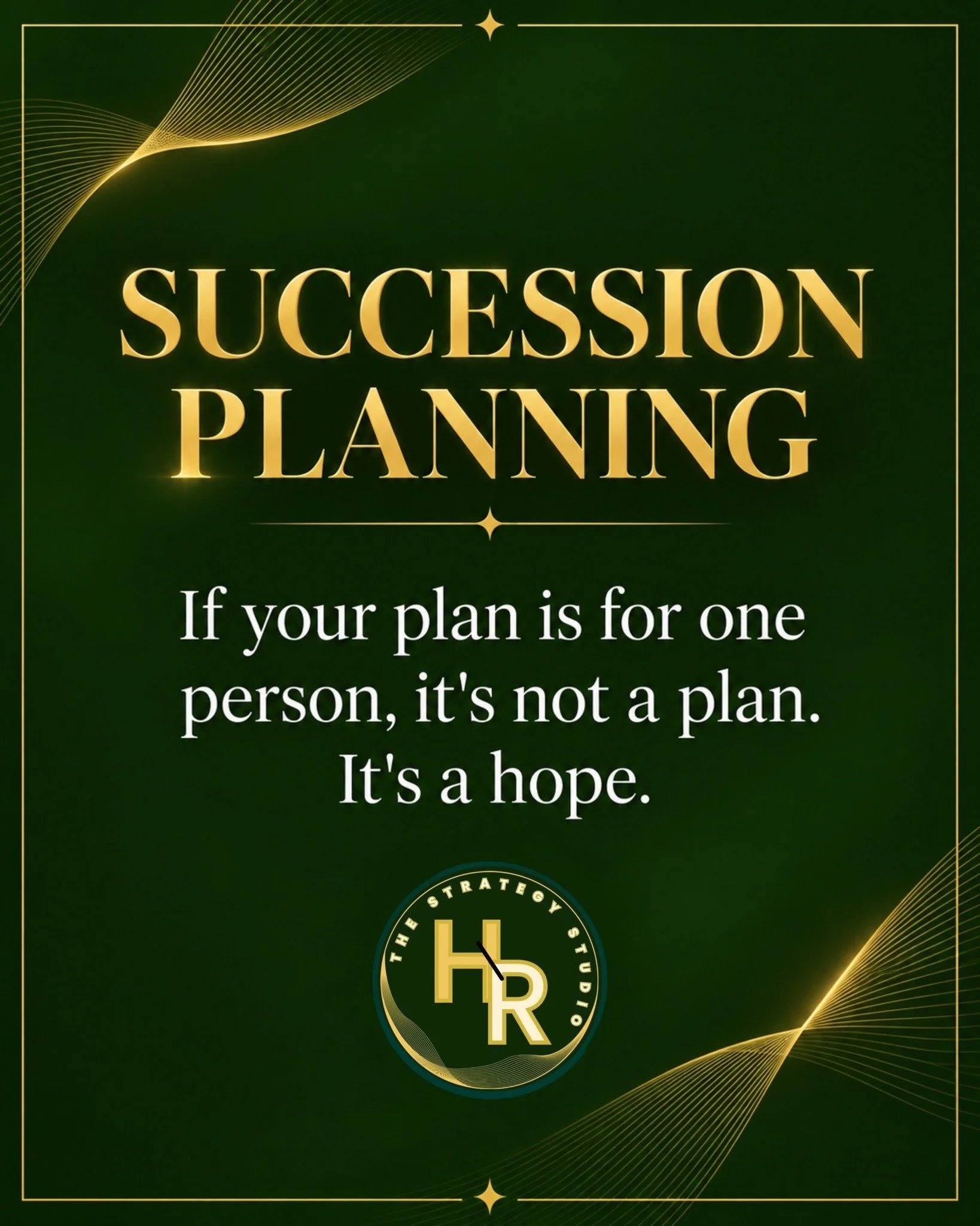 HR WORD OF THE WEEK: SUCCESSION PLANNING

&ldquo;If your plan depends on one person, it is not a plan. It is a hope.&rdquo;

Succession planning means intentionally preparing internal talent to step into critical roles when the business needs them.

