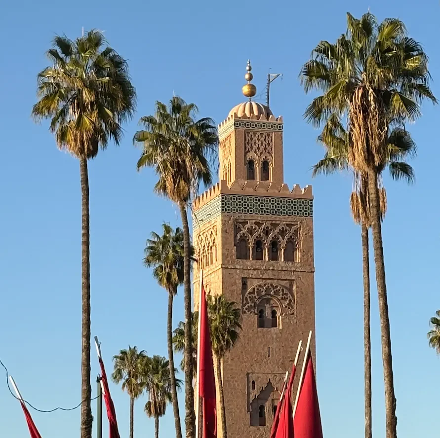Koutoubia Mosque minaret palm trees Marrakech Morocco Islamic architecture