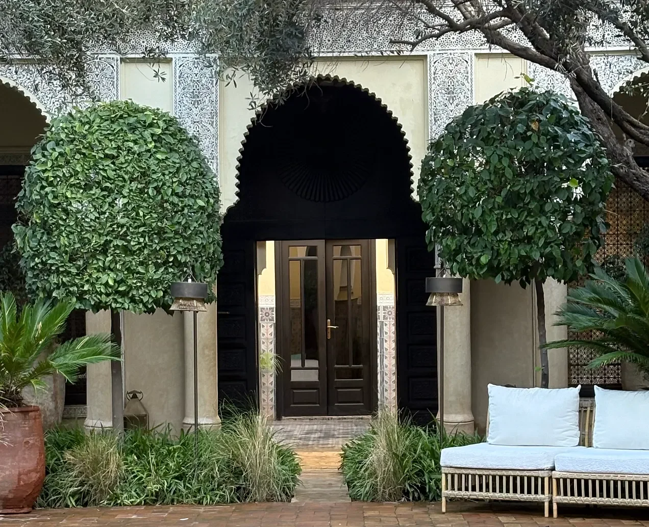 Villa des Orangers courtyard Marrakech Morocco luxury riad hotel
