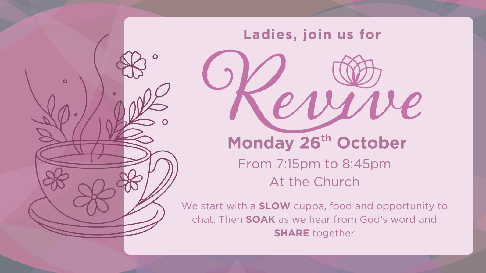 Promotional flyer for Women's Retreat on September 12-13, 2026 at Kiah Ridge, featuring a stylized tree and contact information.