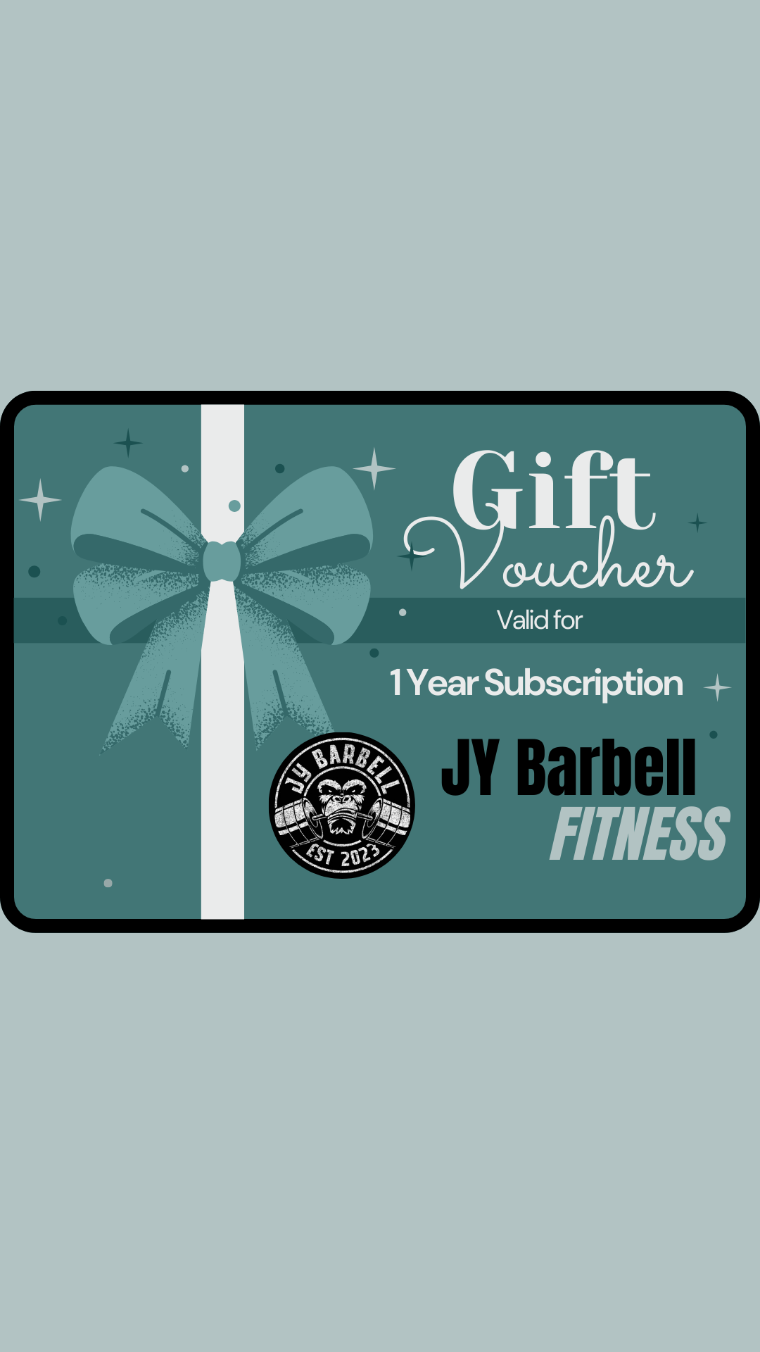 JY Barbell FITNESS 1 Year Subscription Gift Card