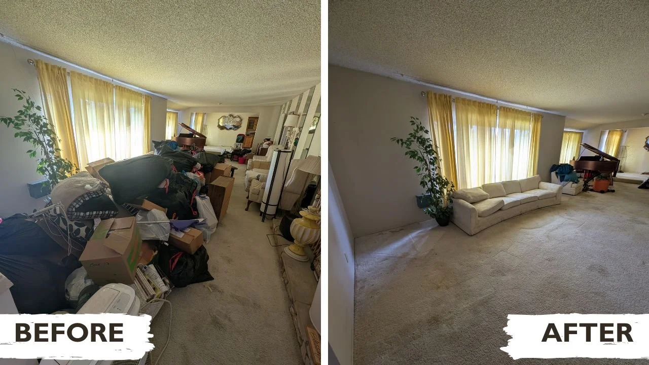 LA Trash Junkers decluttered living room prepared for relocation or estate sale.