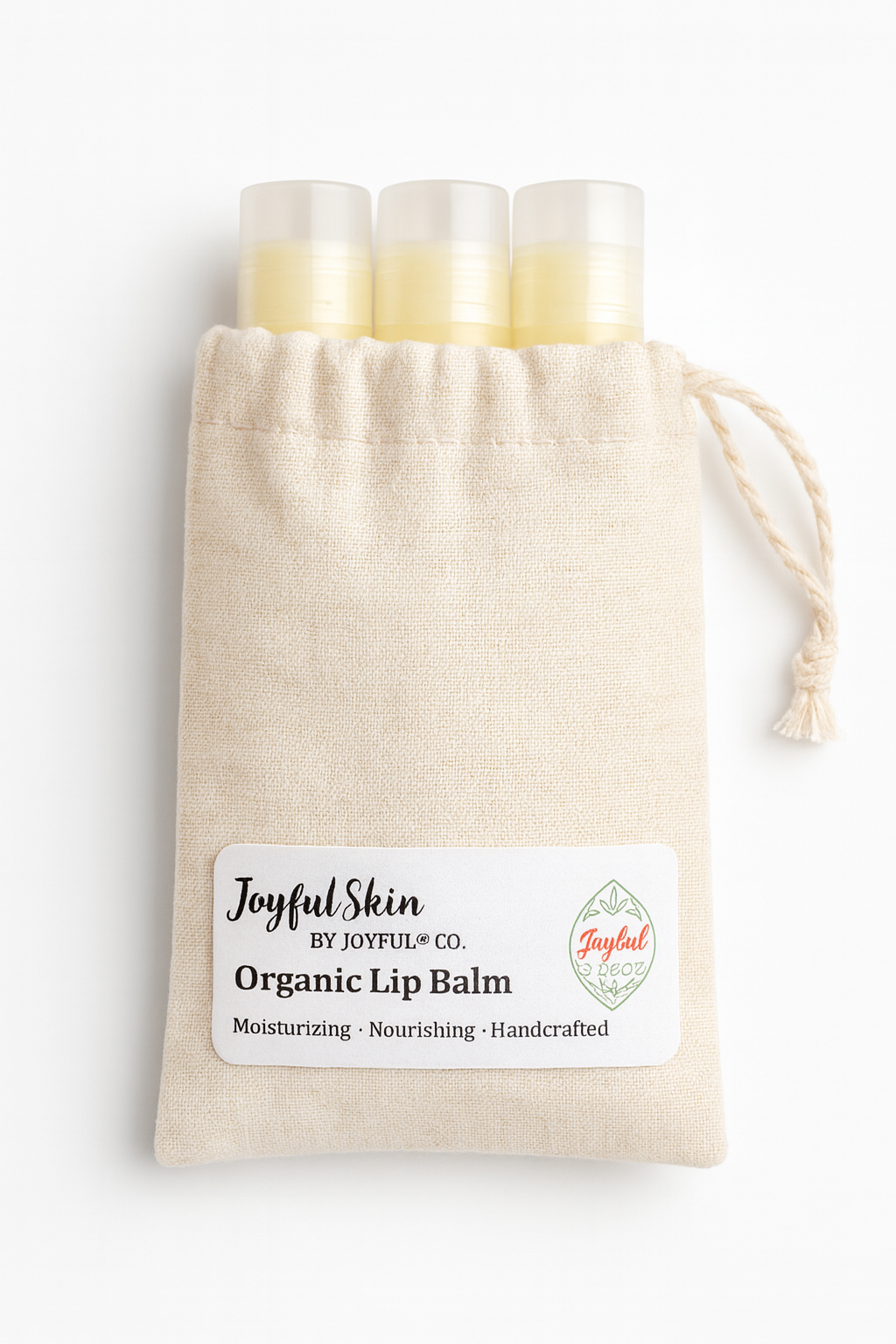 Organic lip balm in muslin pouch.png
