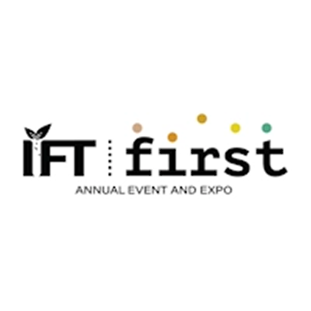 Logo for IFT First, an annual event and expo, featuring black text 'IFT' with a butterfly and dotted colorful circles above, and 'first' in lowercase next to it.