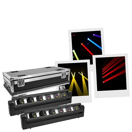 Evolite - Pack LASER Bar 6X1000 RGB (la paire) + Flight case