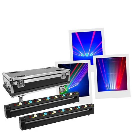 Evolite - Pack LASER Bar 8X500 Red (la paire) + Flight case