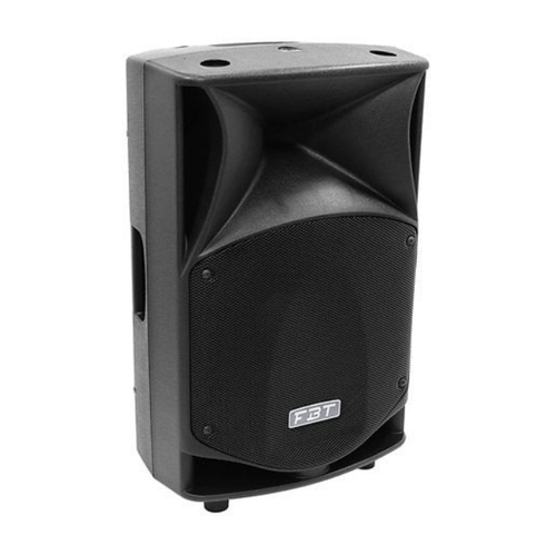 Enceinte acoustique noire de forme rectangulaire avec haut-parleur et grille frontale, marque F3T.