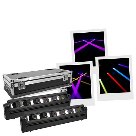 Evolite - Pack LASER Bar 6X400 RGB (la paire) + Flight case