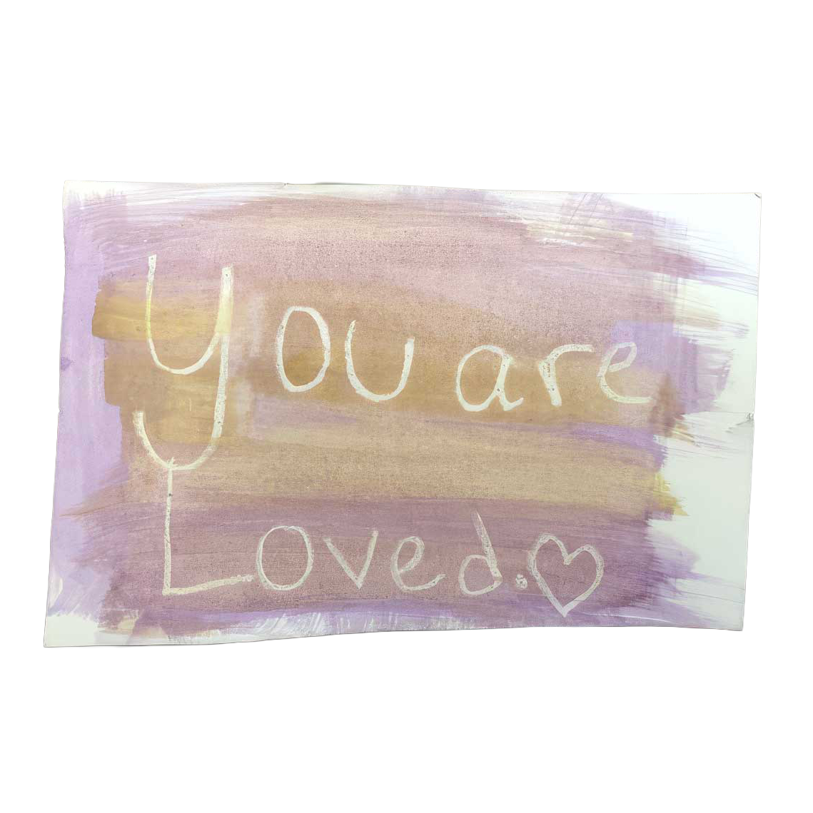 The words you are loved painted in watercolors