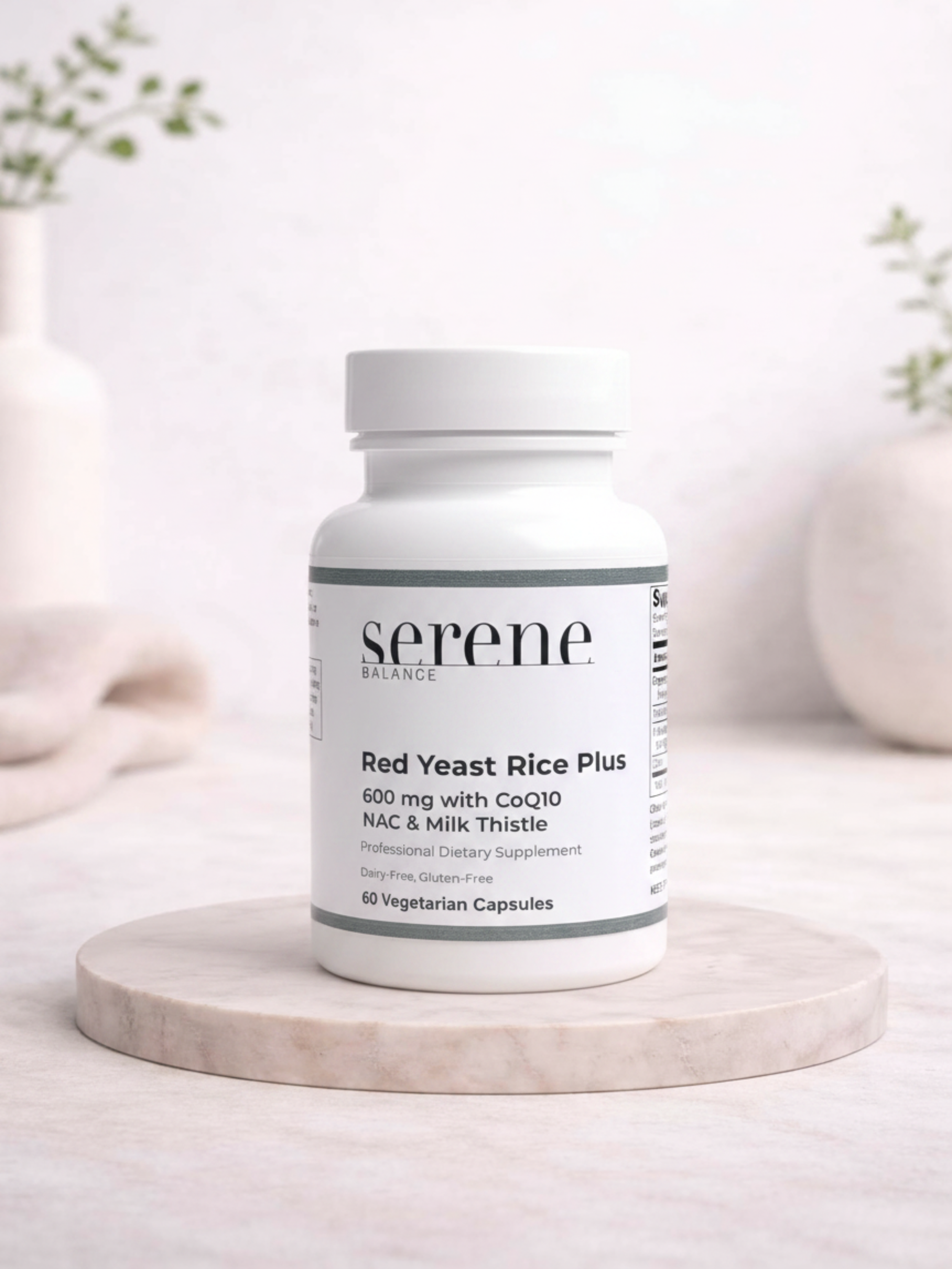 Red Yeast Rice Plus 600 mg with CoQ10, NAC & Milk Thistle