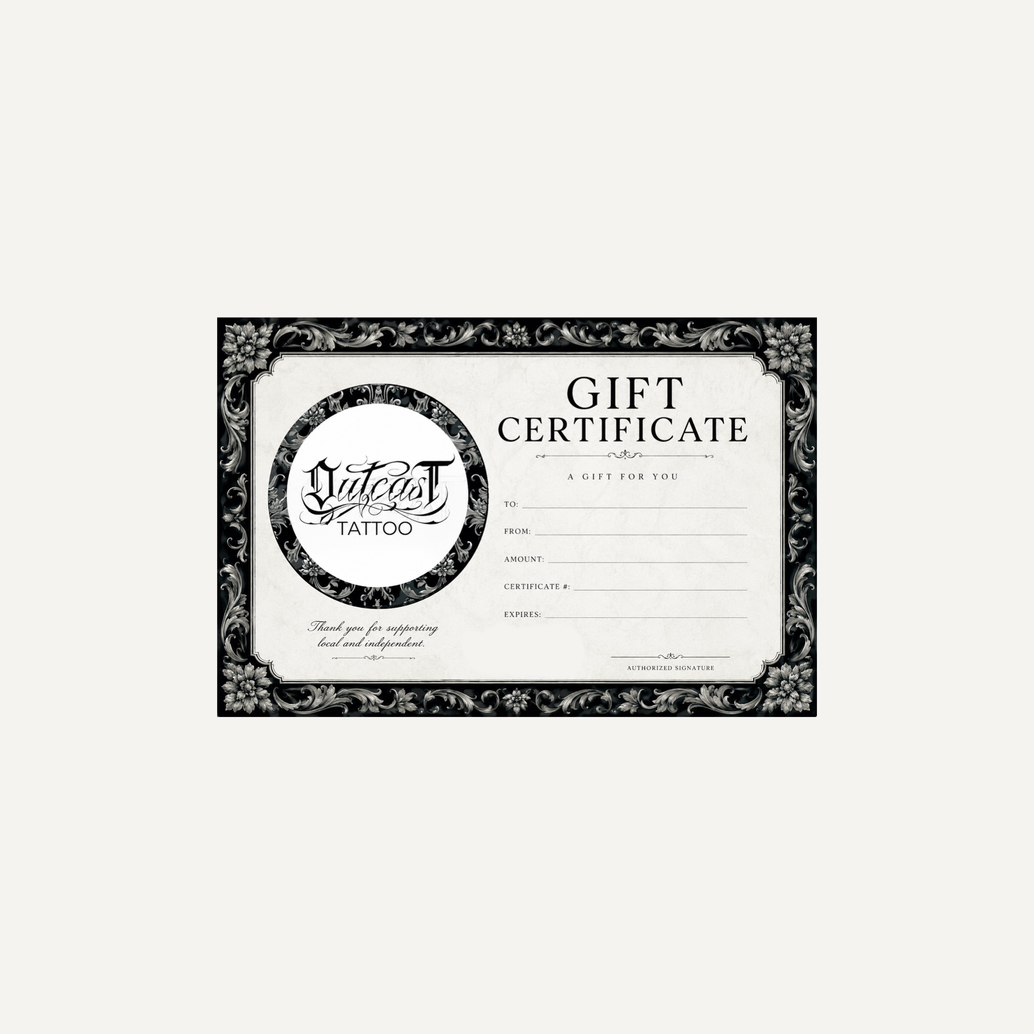 Tattoo Gift Cards