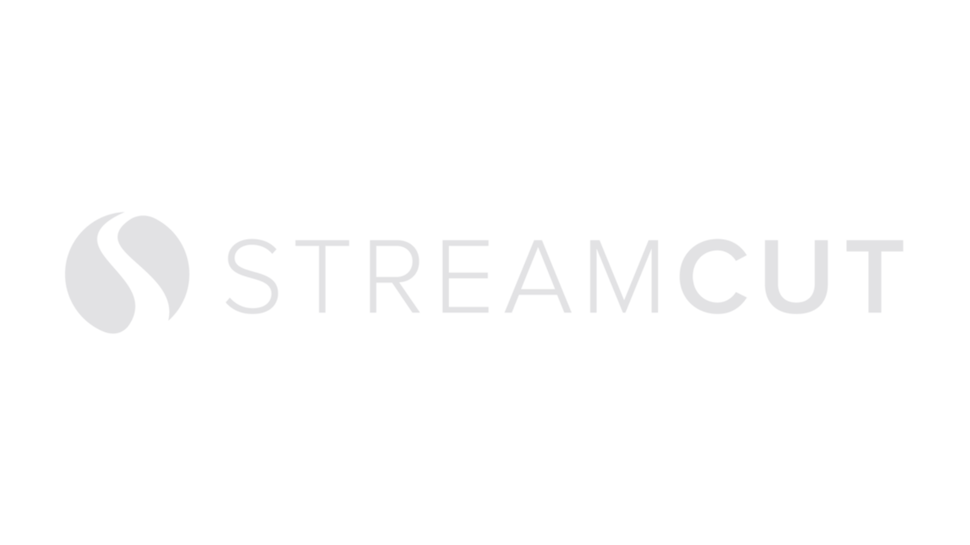 Streamcut logo with a stylized S symbol in a gray circle and the word 'STREAMCUT' in gray capital letters.