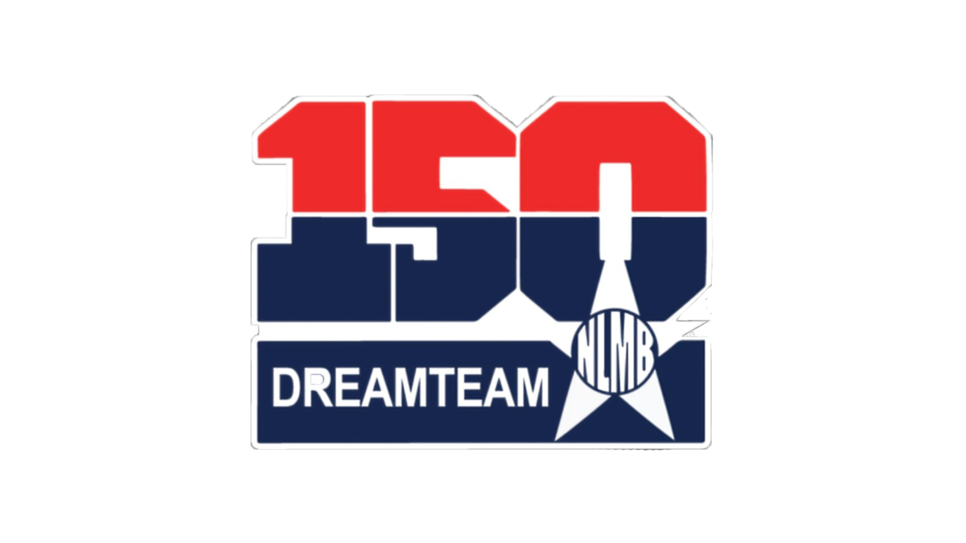 A logo combining elements of the American flag and space exploration with the number 150, the words 'Dream Team,' and a NASA emblem with an astronaut helmet and the phrase 'ALIMB.'
