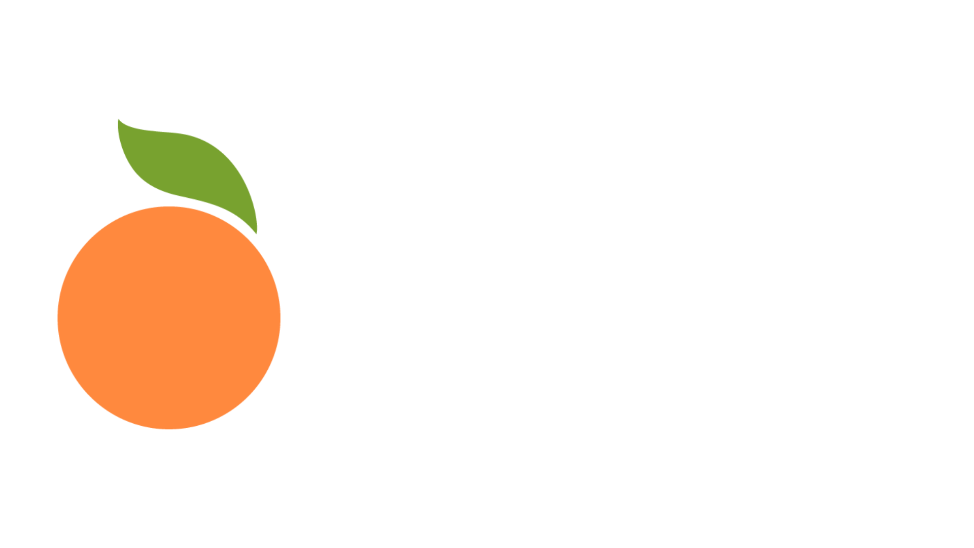 Icon of an orange fruit with white text "The Orchard."
