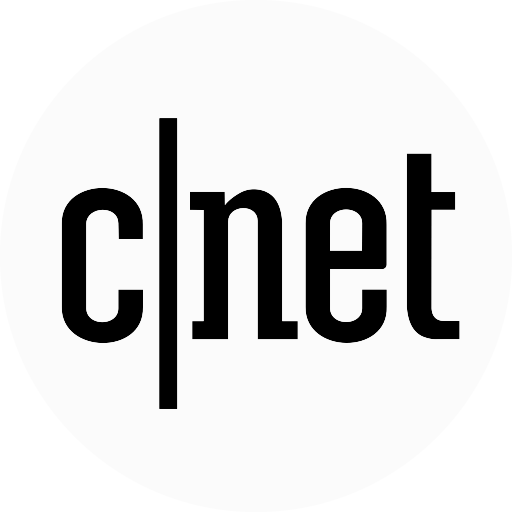 CNET logo with black text on a white circular background.