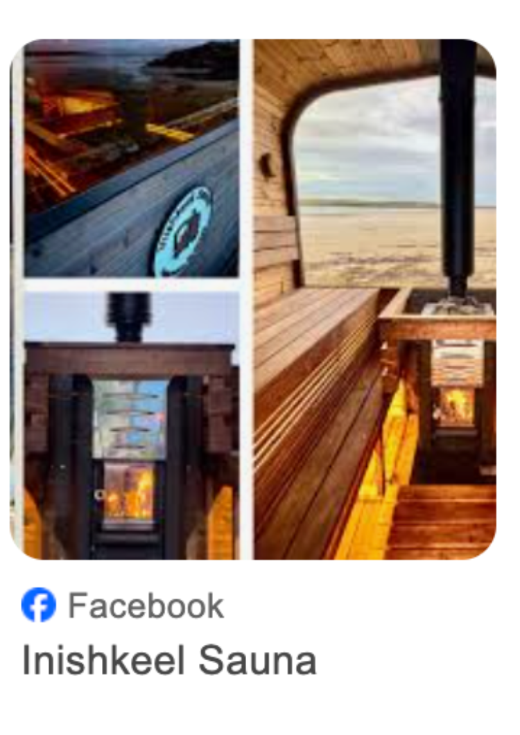 Follow us on Facebook for the latest updates, opening hours, special events and fresh photos from Inishkeel Sauna.  Stay connected with everything happening by the sea!