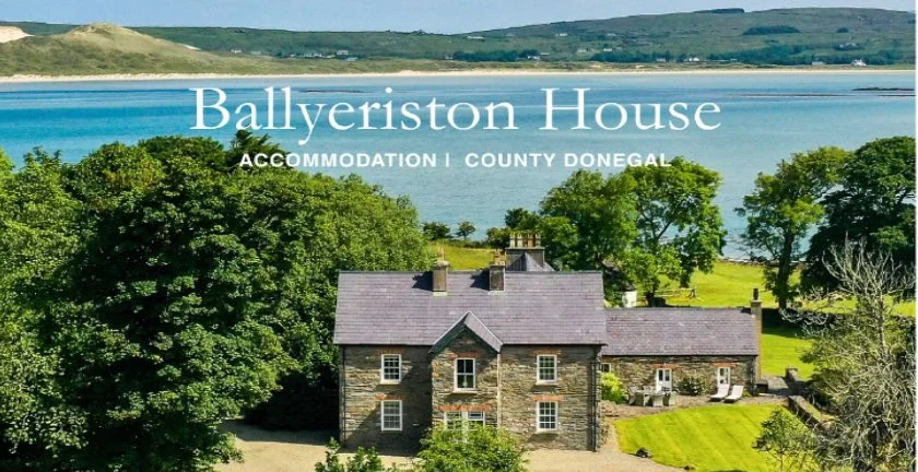 Tucked away along Donegal’s stunning coastline, Ballyeriston House is a beautifully restored historic estate offering luxury stays, intimate weddings, and unforgettable coastal escapes. Surrounded by beaches, woodland, and sweeping Atlantic views, it