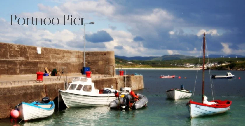 Portnoo Pier is a peaceful little harbour spot overlooking the Atlantic and nearby Inishkeel Island. Popular for sea swimming, kayaking, fishing, and sunset views, it’s a lovely place to slow down, take in the coastal scenery, and experience the natu