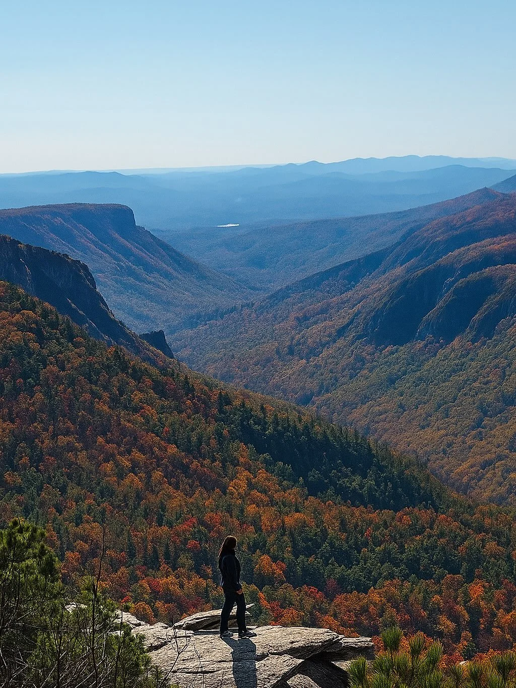 A perfect sister hiking trip through Linville Gorge, North Carolina chasing peak fall foliage along the Hawksbill Trail and ending the day with a glowing sunset at the Linn Cove Viaduct. 🍂
Save this for your next fall hike in the Blue Ridge Mountain