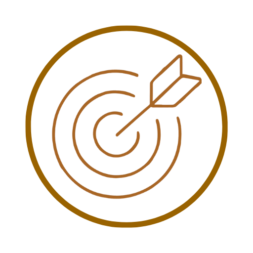 A simple illustration of a target with an arrow hitting the bullseye.