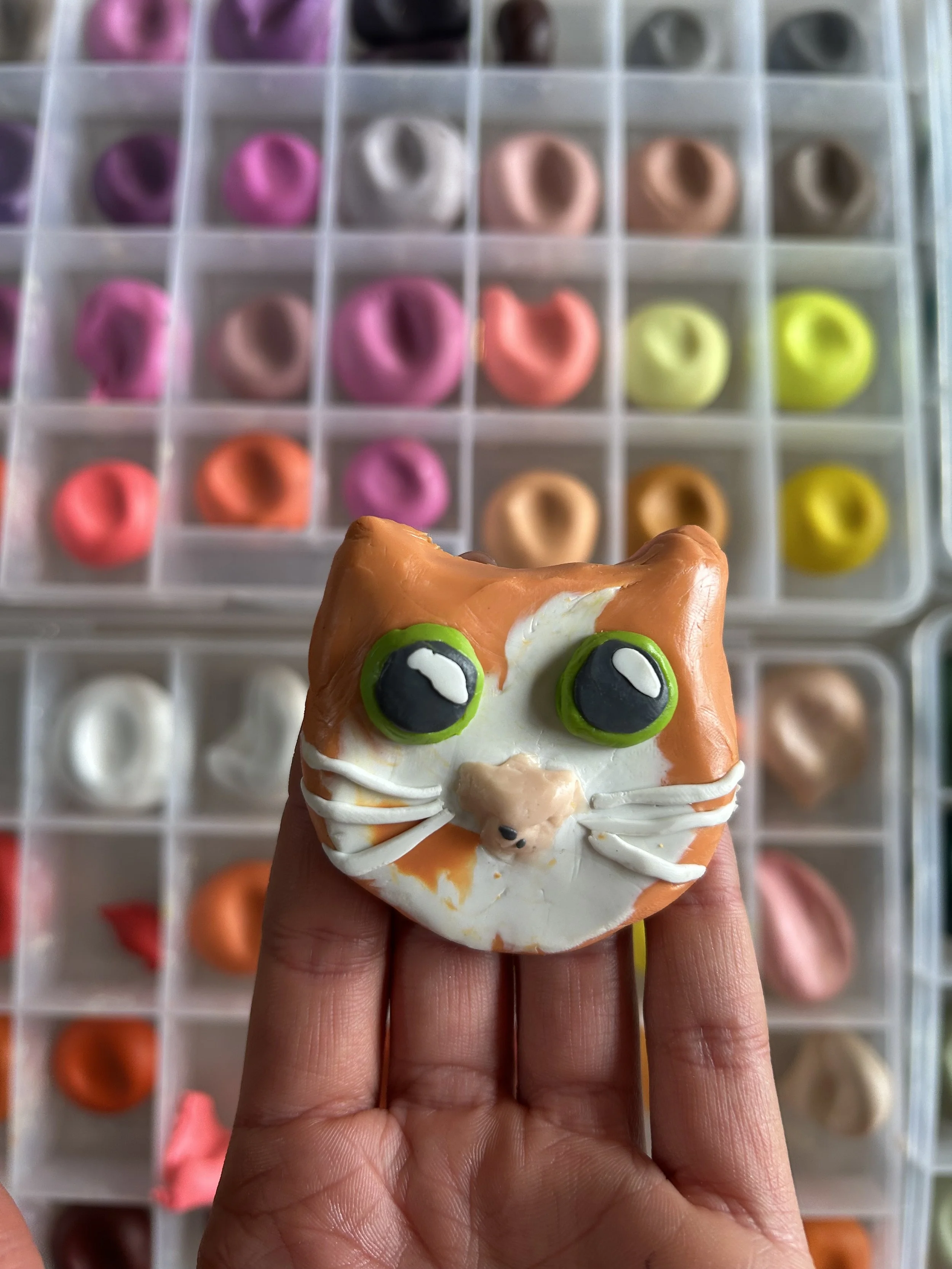 cat clay magnet