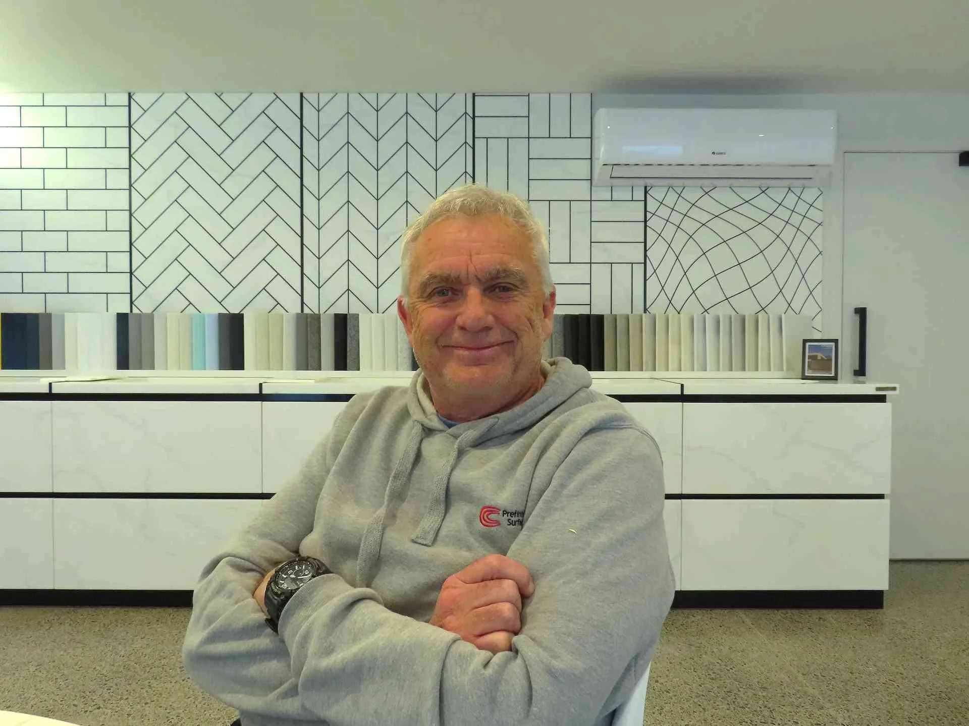 Dave celebrating 10 years with Prefinished Surfaces in Auckland