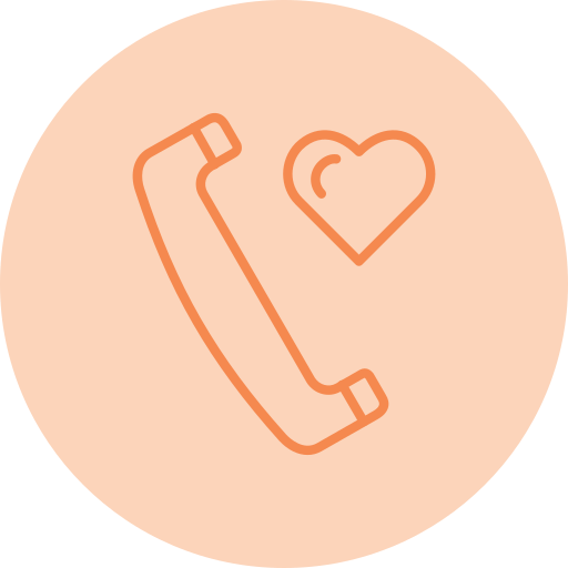 Phone call with a heart icon