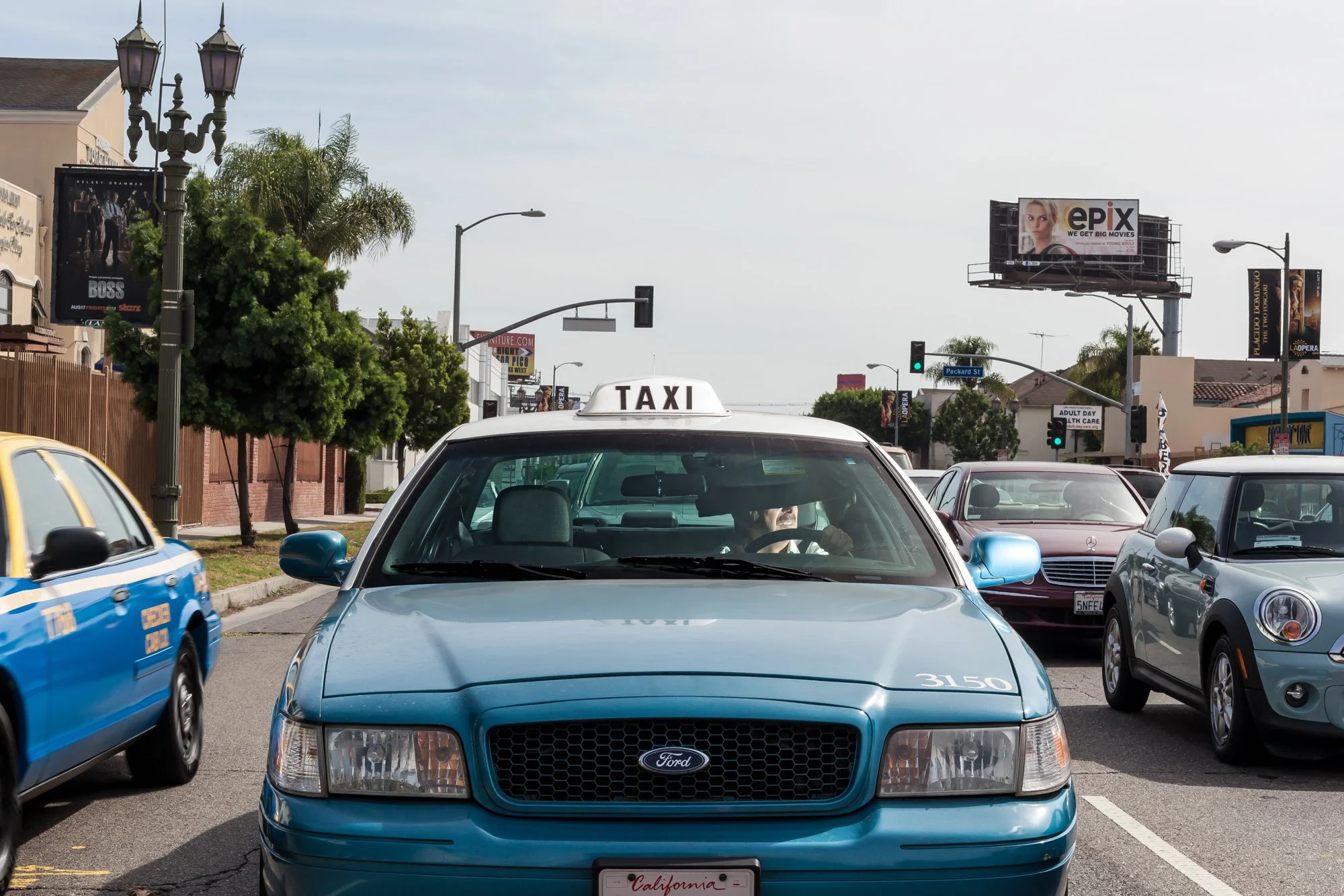 Blue Ford Taxi, Pico-Robertson - 2012
