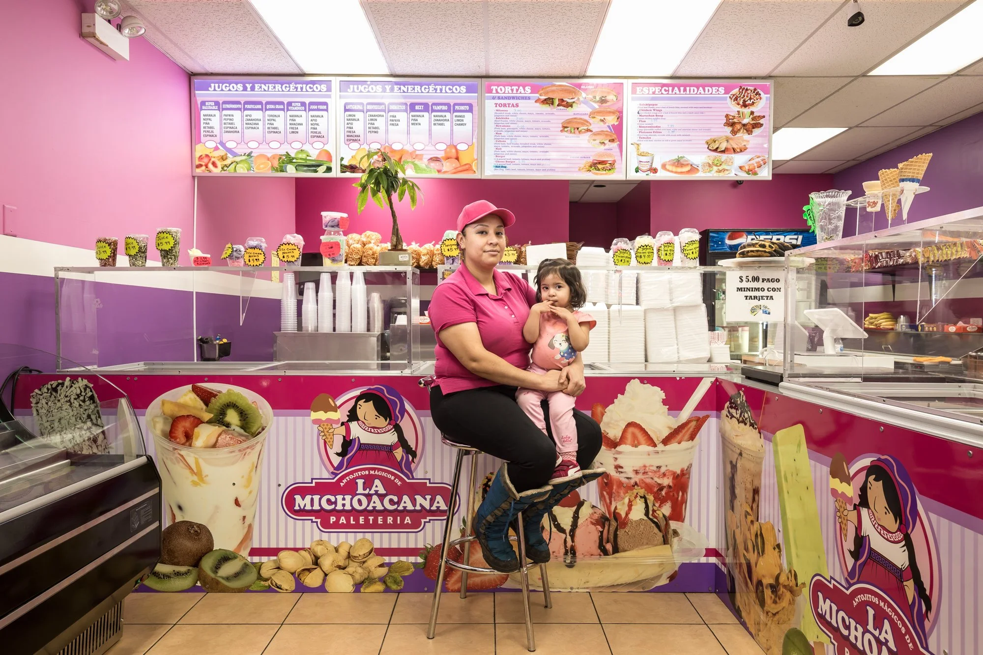 Maribel and Maya, La Michoacana Paleteria, Chicago (Kimball) - 2018