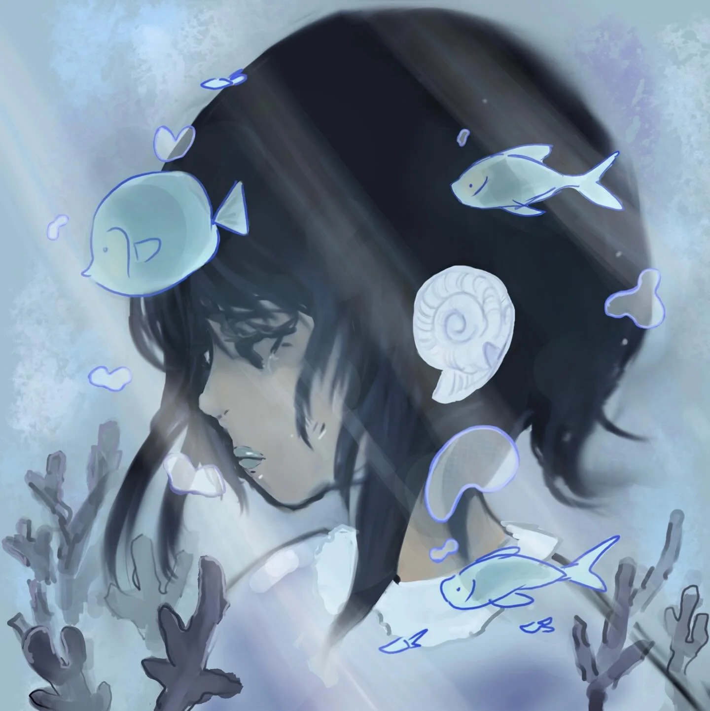sea girl 🌊
.
#art #artist #original #originalart #artistsoninstagram #digitalart #procreate #illustration #blue #anime #artistic #illustrationartists #characterdesign