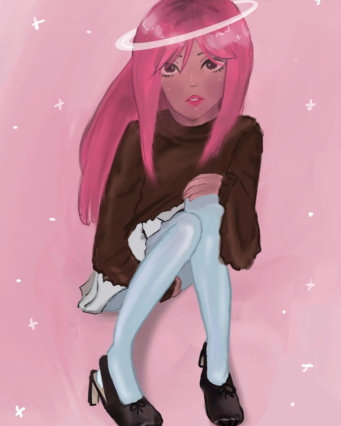 angels have pink hair 🎀
Inspo from sandy liang 
.
#art #artist #artistsoninstagram #original #originalart #digitalart #procreate #pinkgirl #coquette #anime #illustration #drawing #artsy #illustrator #pinkhair