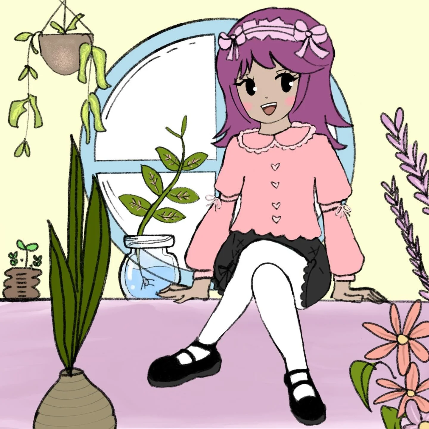 plant room 🌱
.
#artistoninstagram #procreate #digitalart #anime #illustration