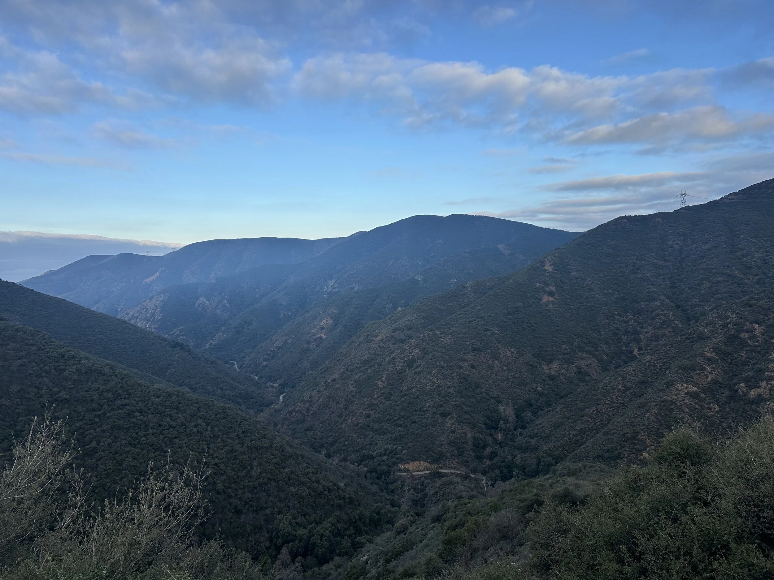 Looking back down into Silverado Canyon from Maple Springs Road