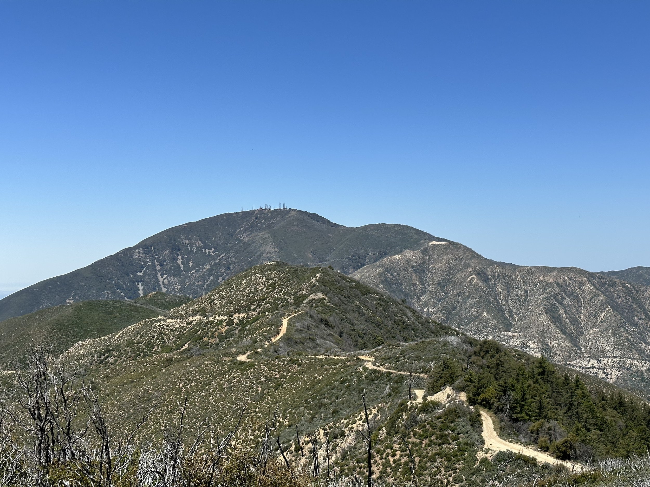 From Trabuco Peak, looking back towards Santiago Peak and the Main Divide