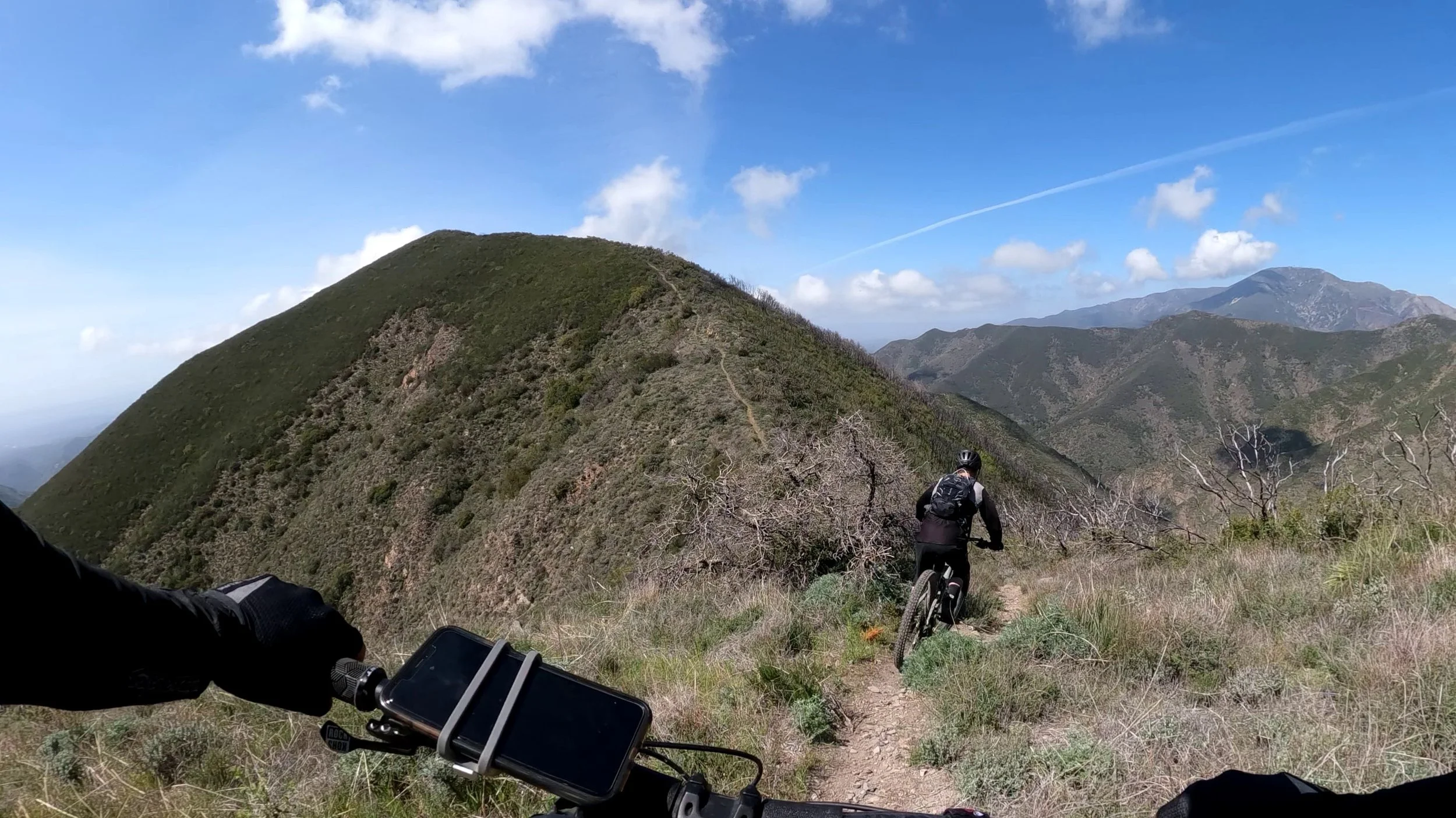 Los Pinos Trail is a challenging singletrack following a rugged ridge. Over a dozen hike a bikes on this 7 mile singletrack.