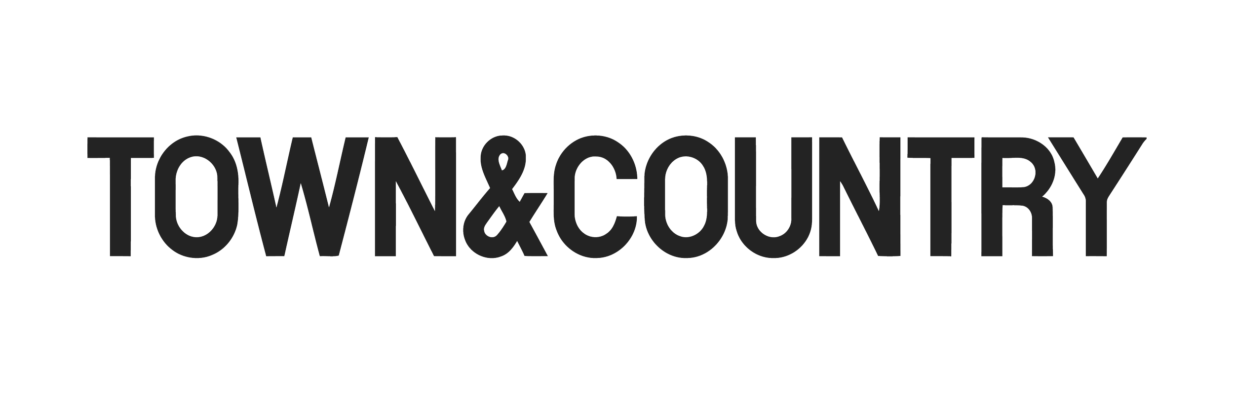 Town and Country logo in black and white