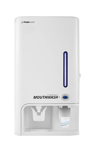 White mouthwash dispenser