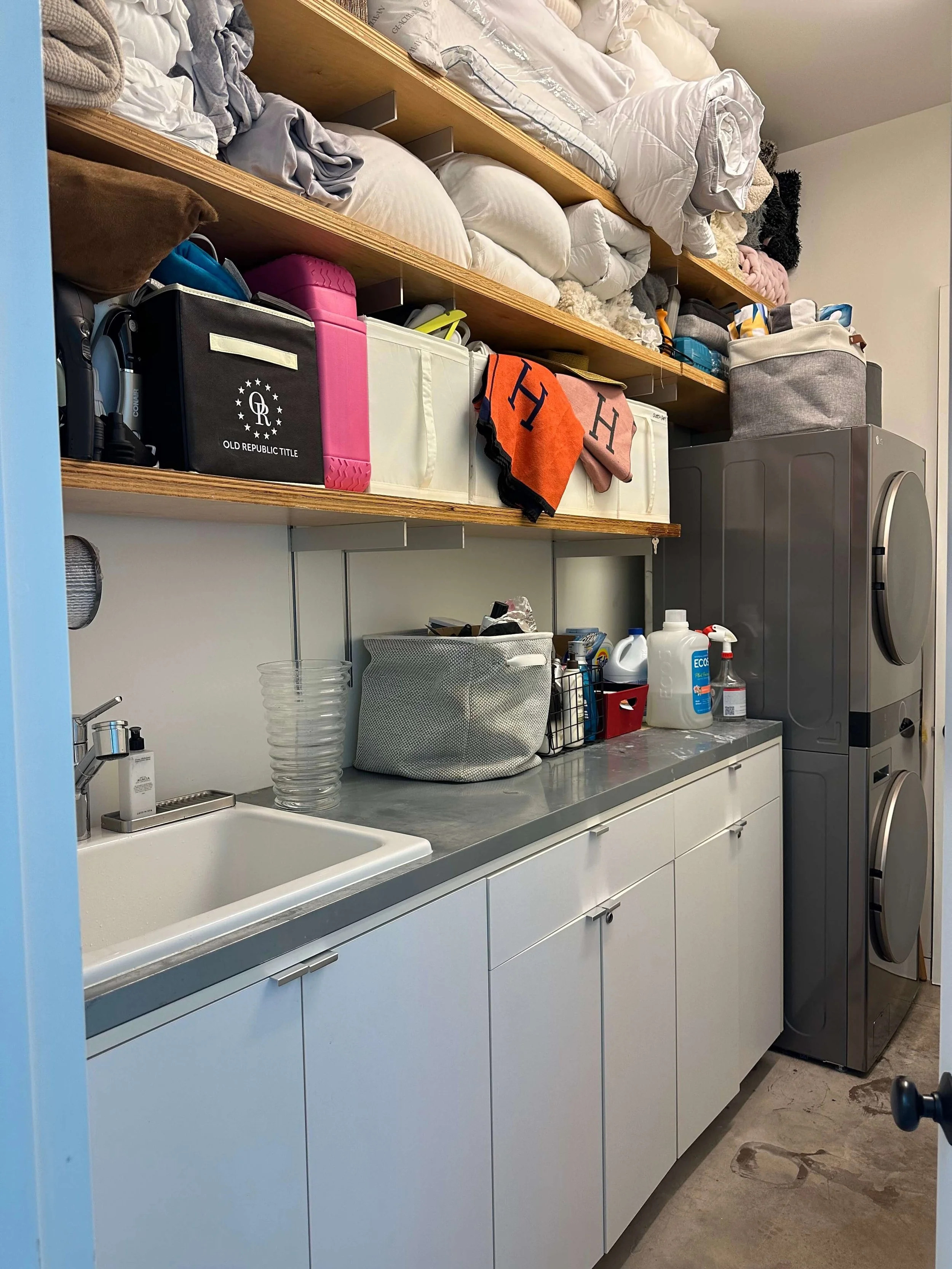 Organized clean laundry room after Hausthetic deep cleaning service SF