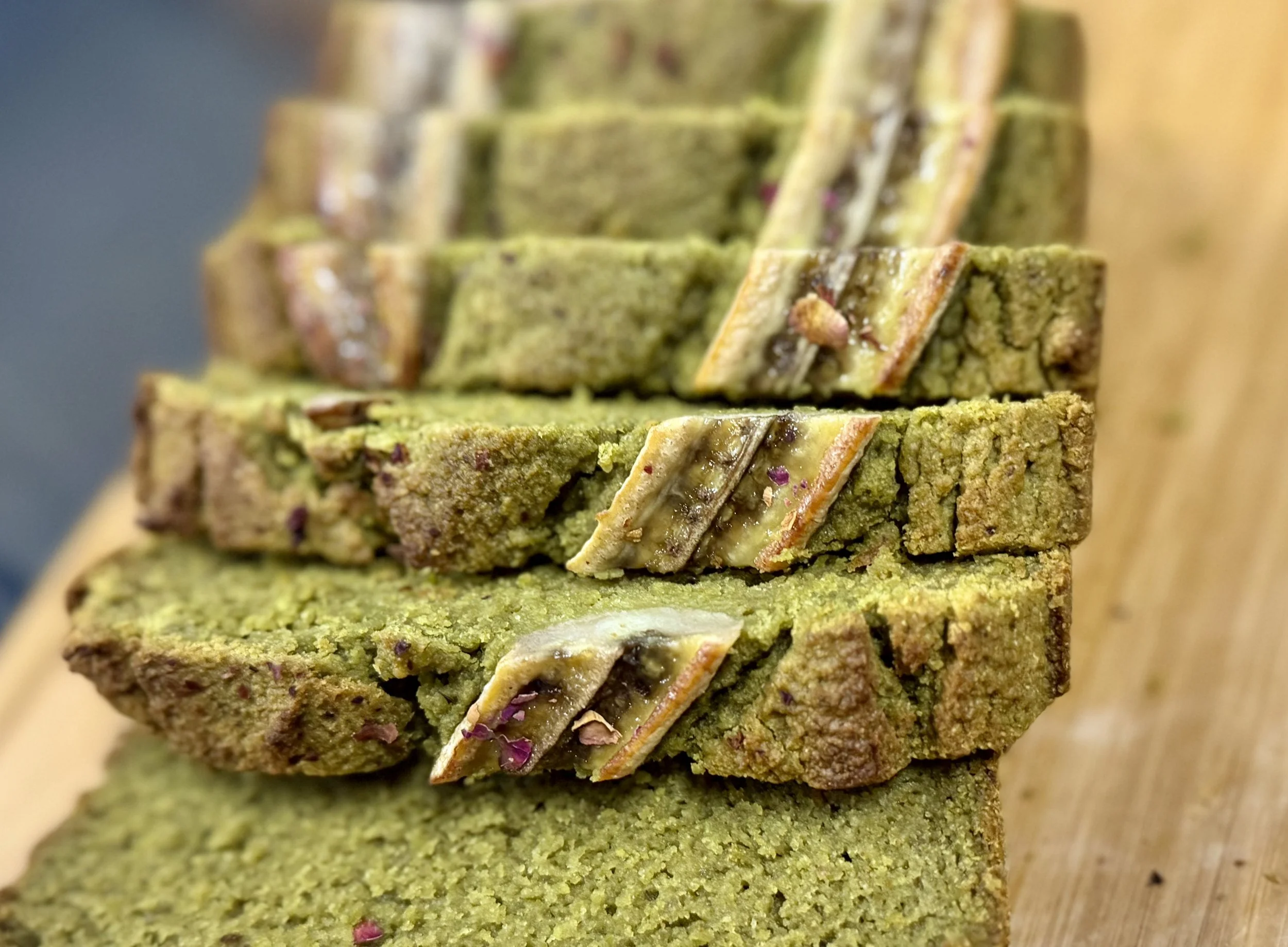 Matcha Rose Banana Bread