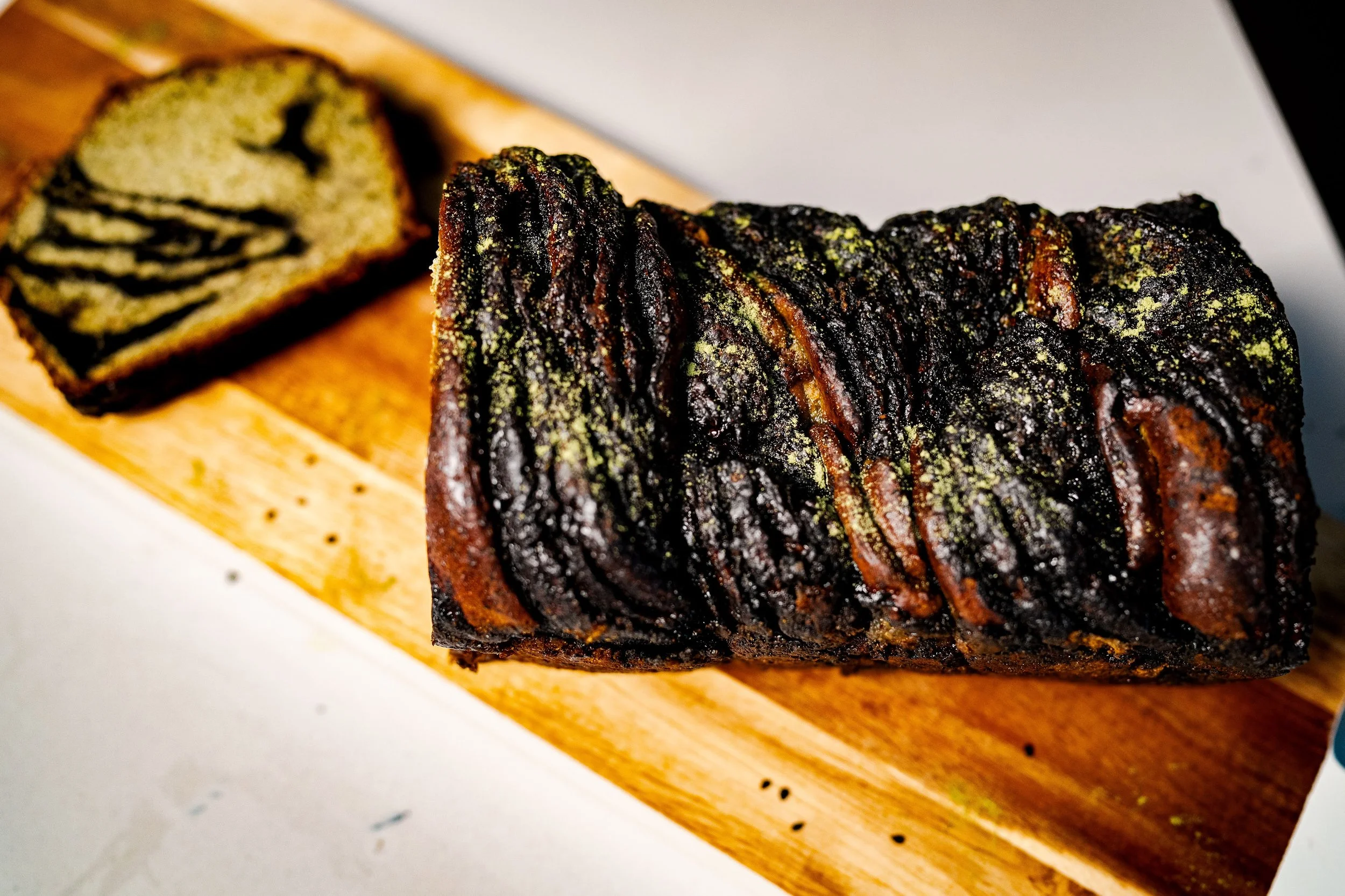Matcha Black Sesame Babka with Slice.jpg