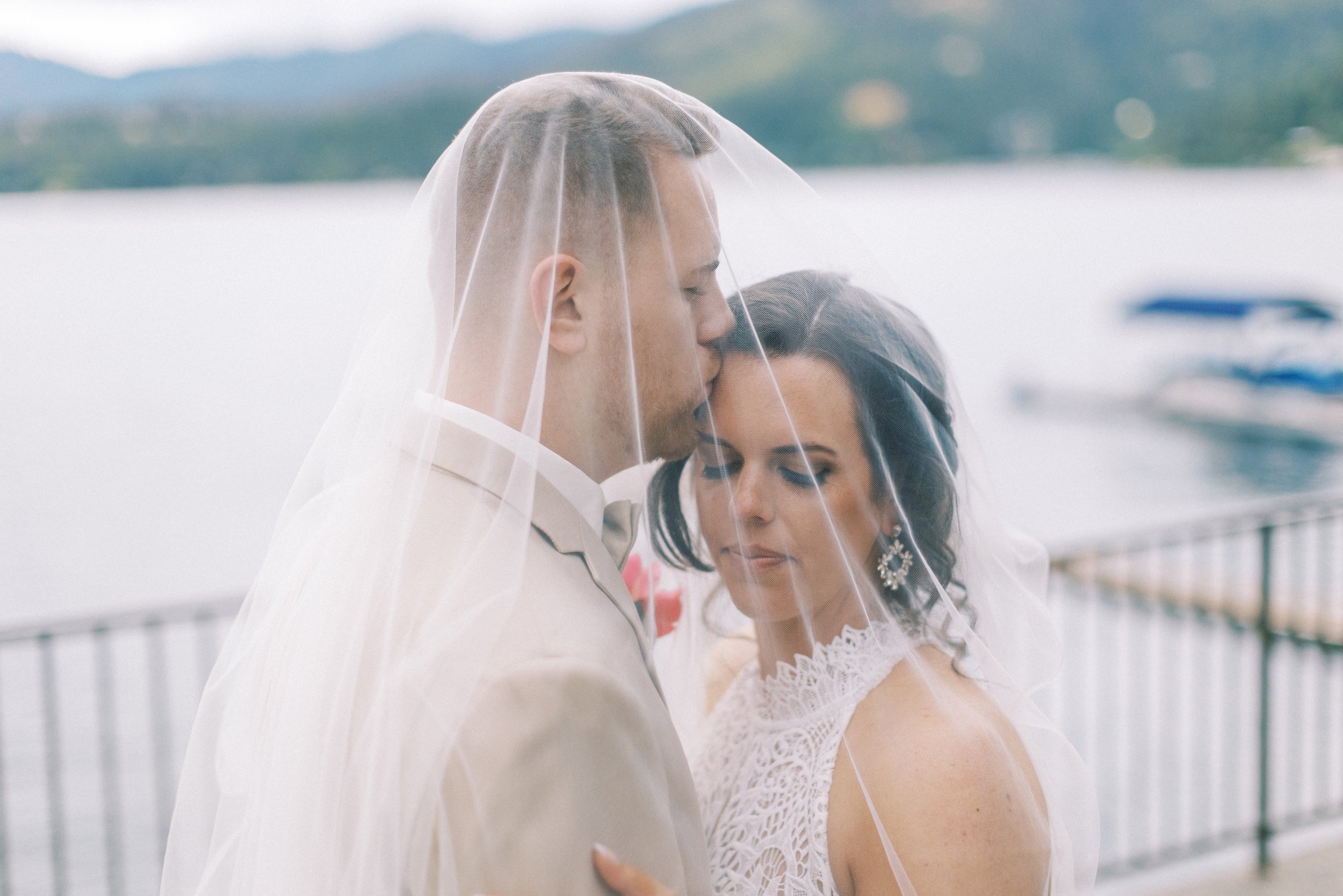 Outdoor wedding photo with radiant makeup and romantic hairstyle by Spokane and Coeur d’Alene bridal hair and makeup artist Terri Reece Studios.