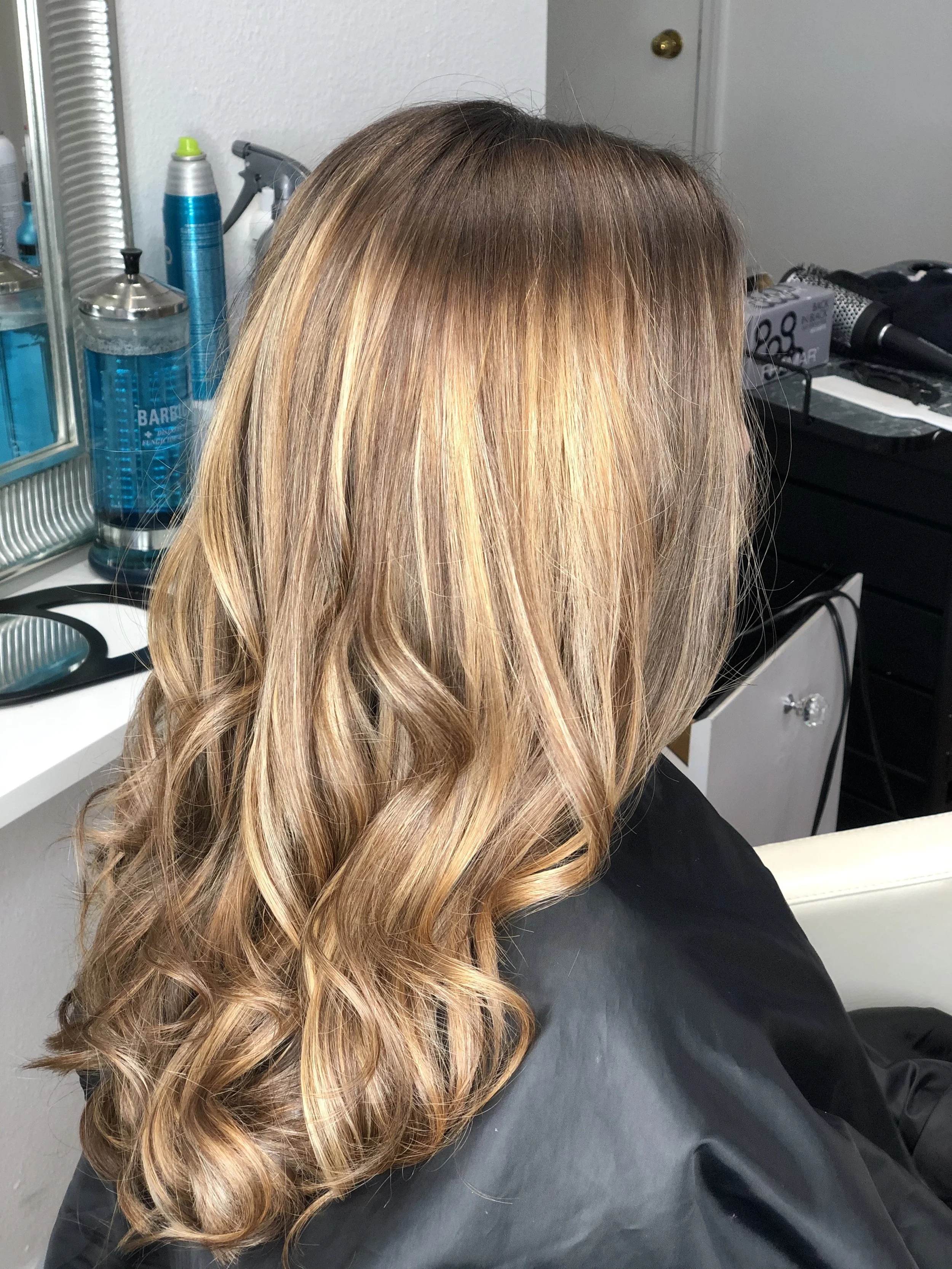 Natural, tousled waves styled for photoshoot makeup session