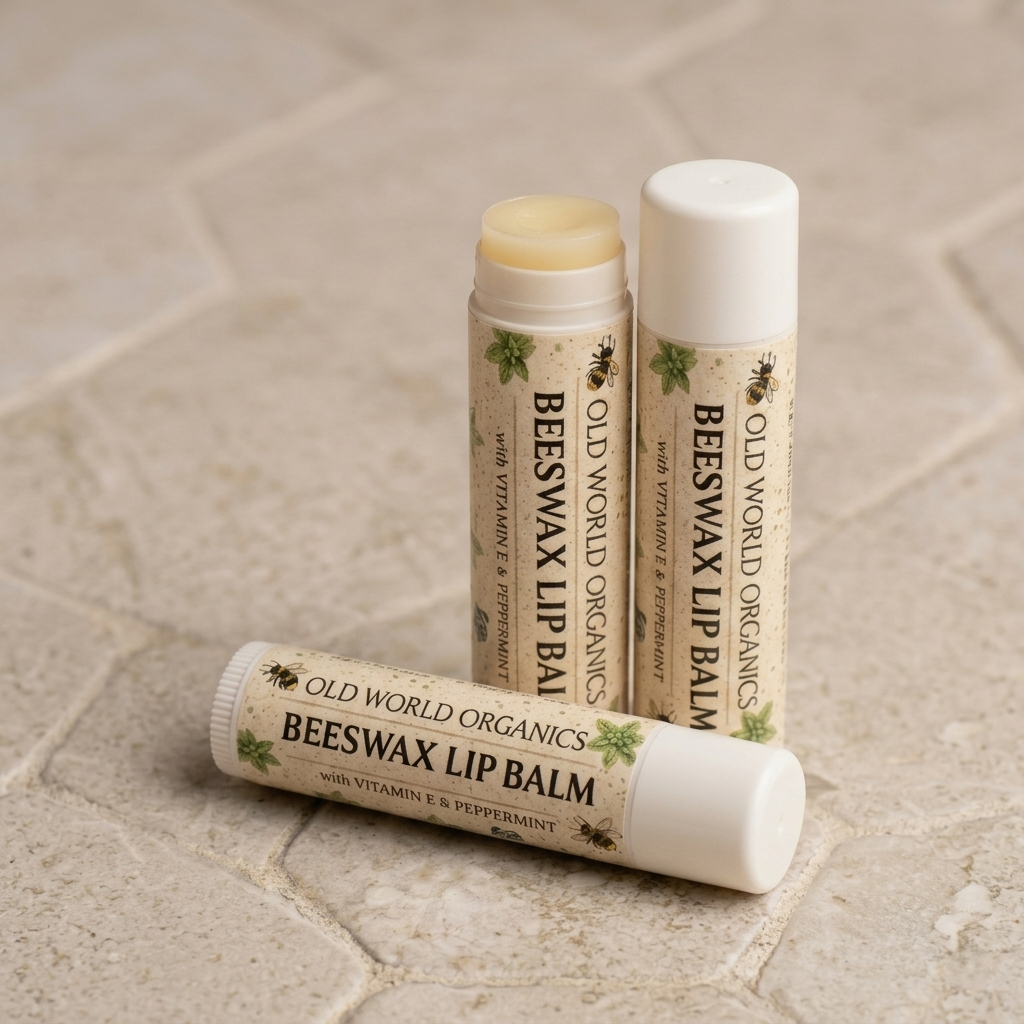 *New* Beeswax Lip Balm with Vitamin E & Peppermint