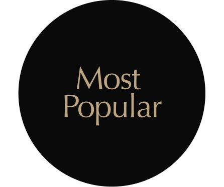 black circle with text that reads " most popular"