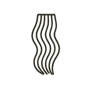 long hair icon illustration in thin black line art