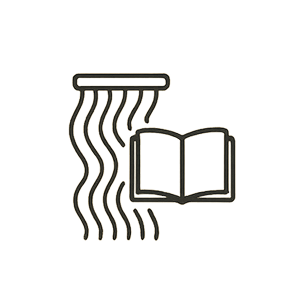 care instructions icon illustration in thin black line art