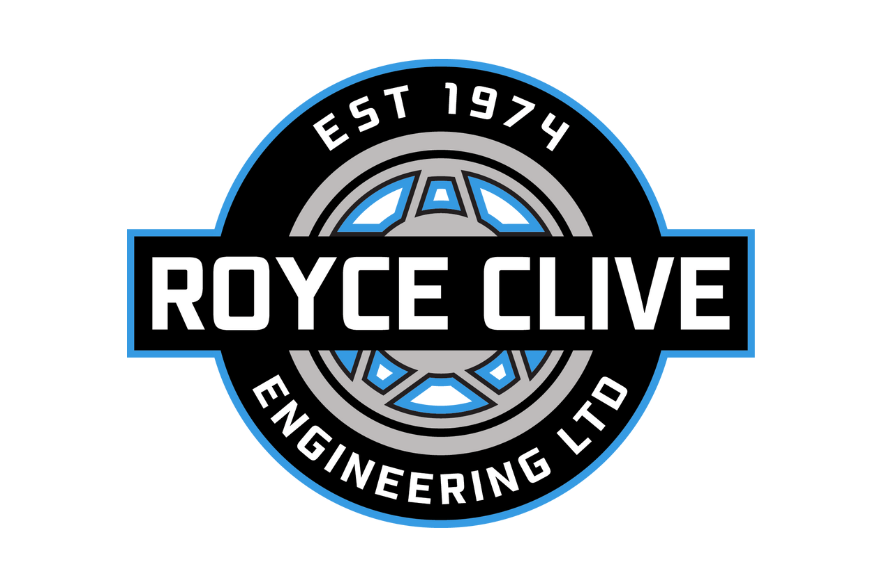 Logo of Royce Clive Engineering Ltd established in 1974, featuring a circular design with a mechanical wheel symbol in the center.