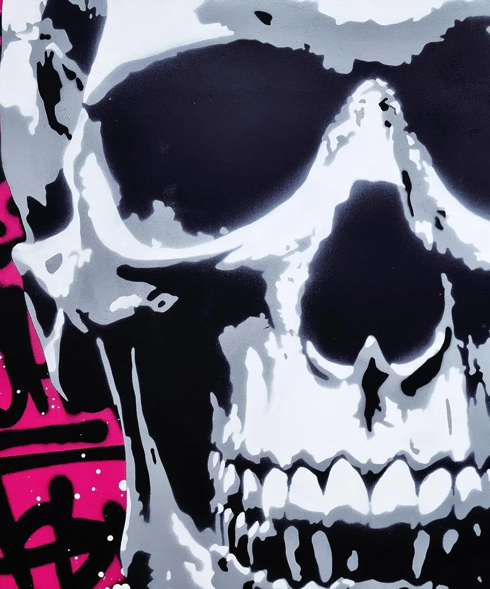 asko art skull pink graffiti stencil art 9.jpg