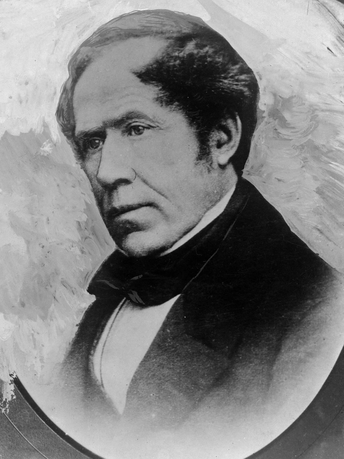 Black and white portrait of  Andrew Sinclair, Colonial Secretary of Auckland and famous horticulturalist